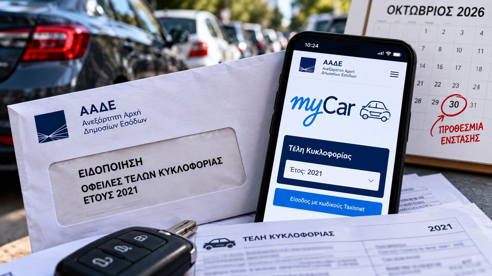 Η ΑΑΔΕ ψάχνει τώρα απλήρωτα τέλη κυκλοφορίας από το 2021