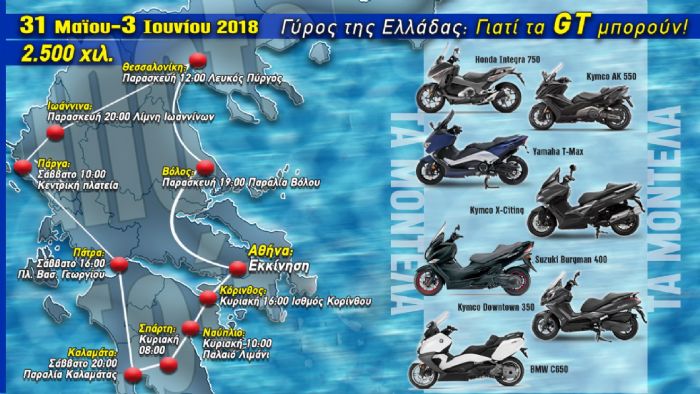 7 GT Scooters, 9 πόλεις, 2.500 χιλιόμετρα, ένα μοναδικό εγχείρημα!