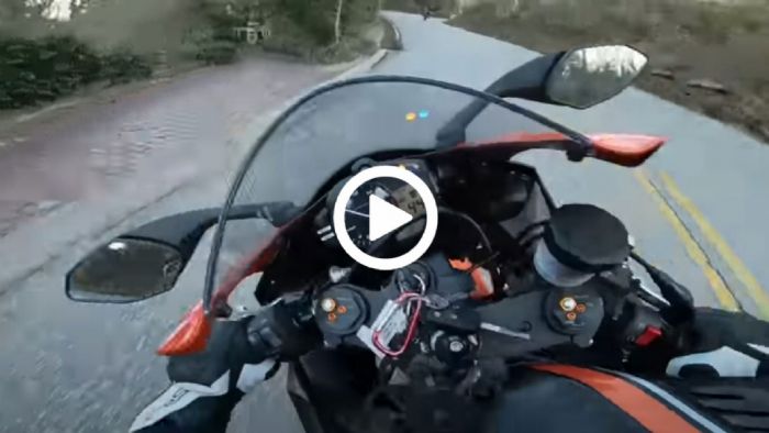 VIDEO: Yamaha R6 πατά τη βρεγμένη διαχωριστική και ακολουθεί highside