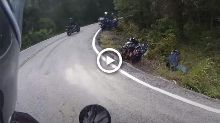 VIDEO: Αναβάτες Harley βουτάνε στο χαντάκι