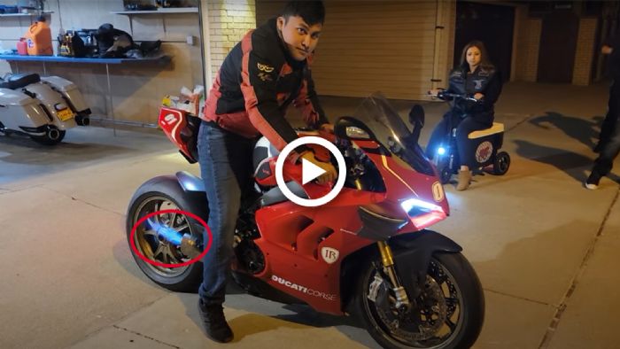 VIDEO: Φλογίδια και ξερόγκαζα σε μια Ducati Panigale V4R