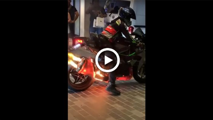 VIDEO: Kawasaki H2 γίνεται... «πυροτέχνημα» για το show