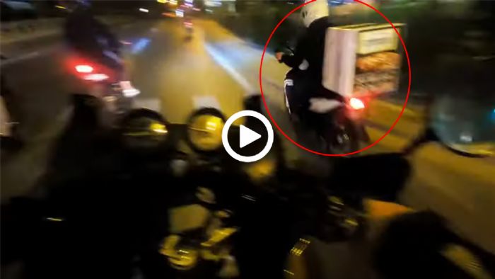 VIDEO: Ντελιβεράς προσπερνά επικίνδυνα και με φόρα, από δεξιά  